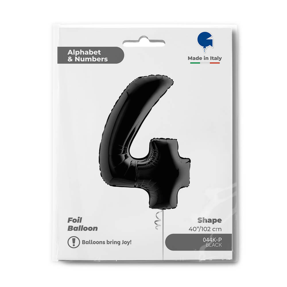 Ballon chiffre noir mat - 40" - Gonflage Hélium en boutique