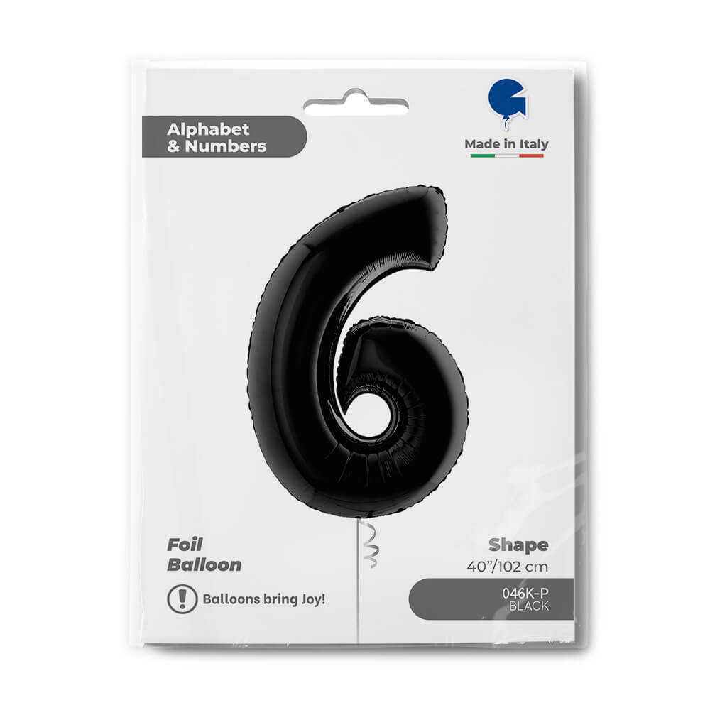 Ballon chiffre noir mat - 40" - Gonflage Hélium en boutique