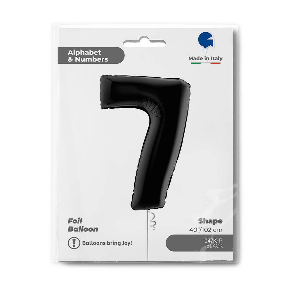 Ballon chiffre noir mat - 40" - Gonflage Hélium en boutique