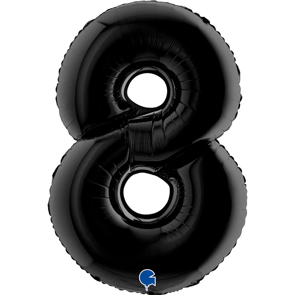 Ballon chiffre noir mat - 40" - Gonflage Hélium en boutique