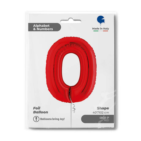 Ballon chiffre - rouge - 40" - Gonflage Hélium en boutique