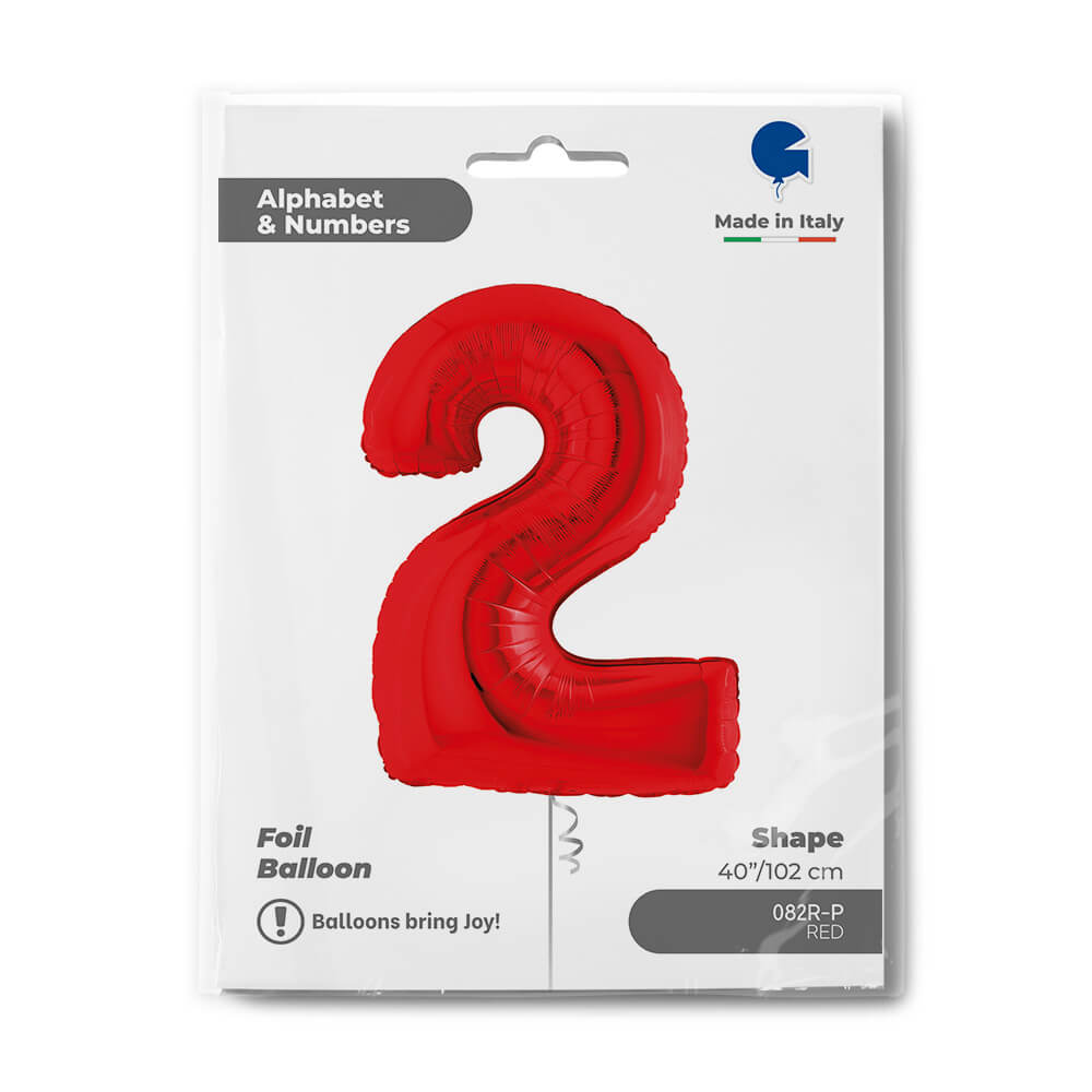 Ballon chiffre - rouge - 40" - Gonflage Hélium en boutique