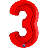 Ballon chiffre - rouge - 40" - Gonflage Hélium en boutique
