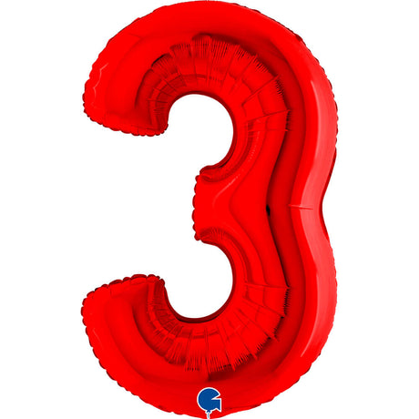 Ballon chiffre - rouge - 40" - Gonflage Hélium en boutique