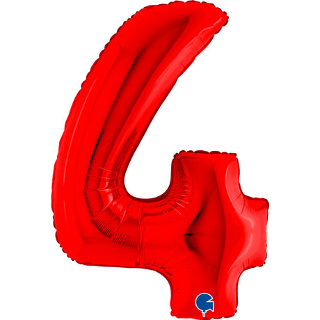Ballon chiffre - rouge - 40" - Gonflage Hélium en boutique