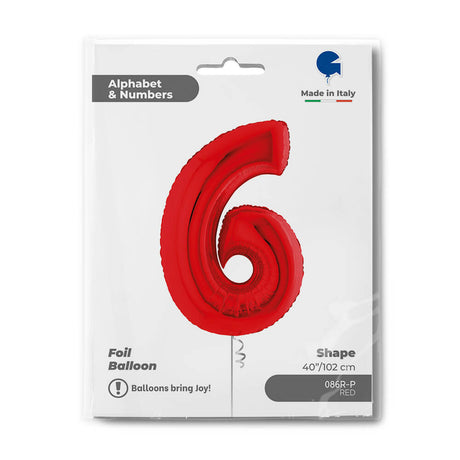Ballon chiffre - rouge - 40" - Gonflage Hélium en boutique