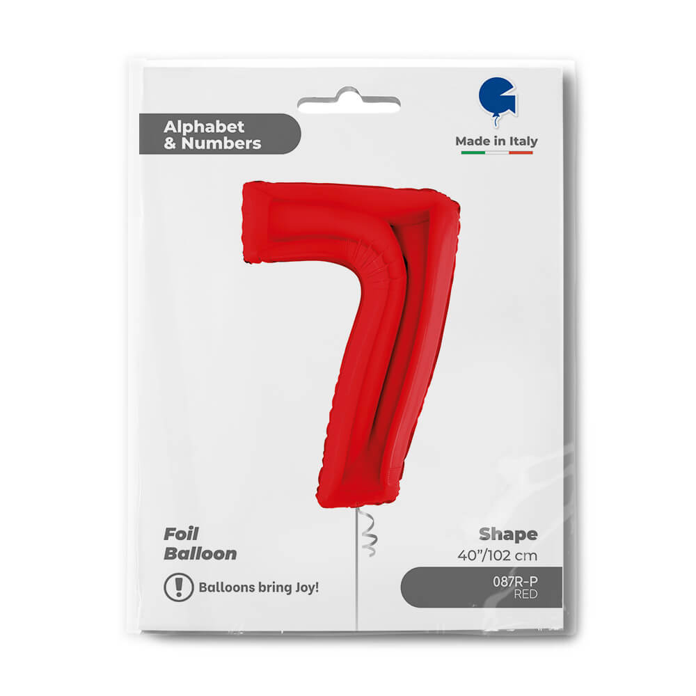 Ballon chiffre - rouge - 40" - Gonflage Hélium en boutique