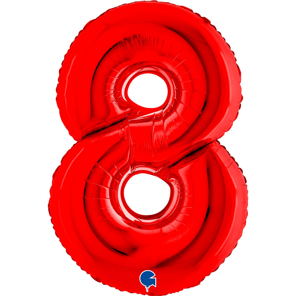 Ballon chiffre - rouge - 40" - Gonflage Hélium en boutique