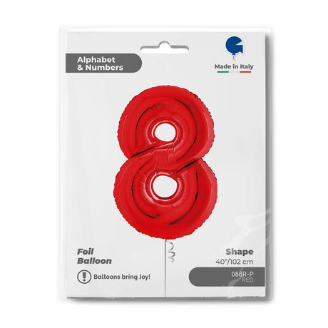 Ballon chiffre - rouge - 40" - Gonflage Hélium en boutique