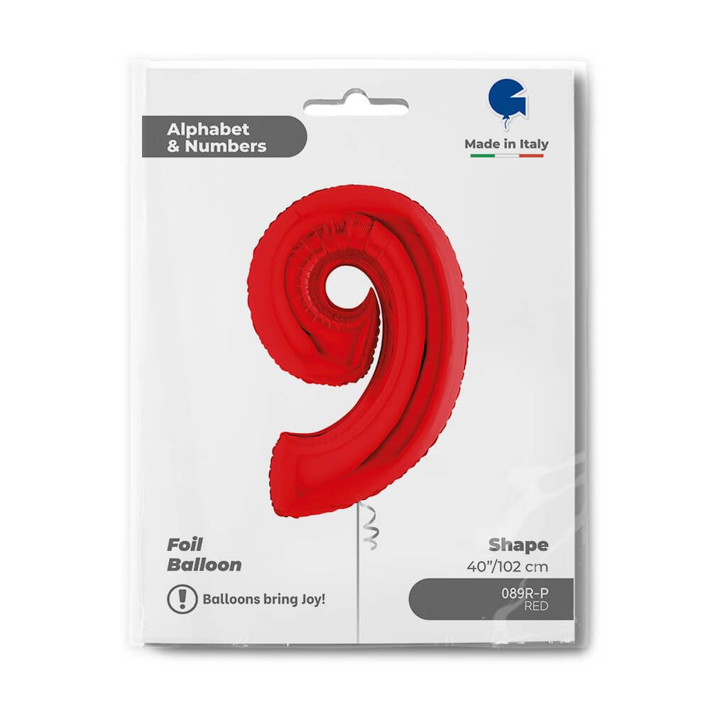 Ballon chiffre - rouge - 40" - Gonflage Hélium en boutique
