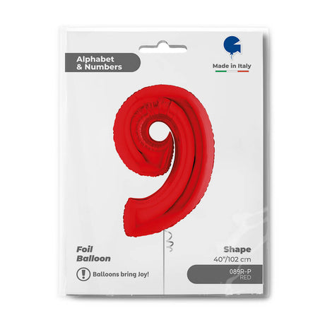 Ballon chiffre - rouge - 40" - Gonflage Hélium en boutique
