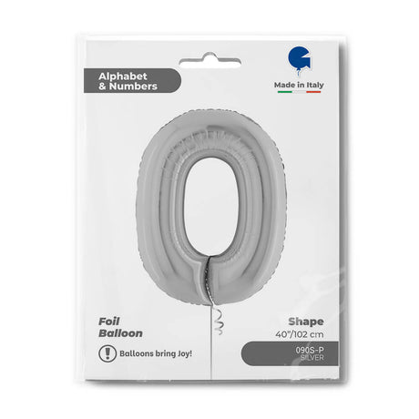 Ballon chiffre - Argent - 40" - Gonflage Hélium en boutique