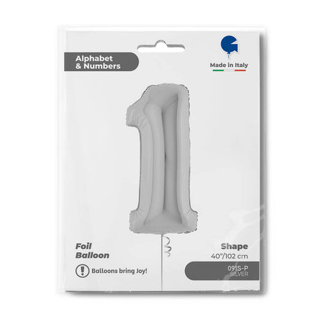 Ballon chiffre - Argent - 40" - Gonflage Hélium en boutique