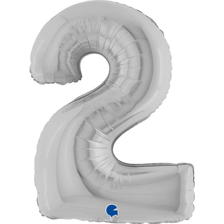 Ballon chiffre - Argent - 40" - Gonflage Hélium en boutique