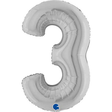 Ballon chiffre - Argent - 40" - Gonflage Hélium en boutique