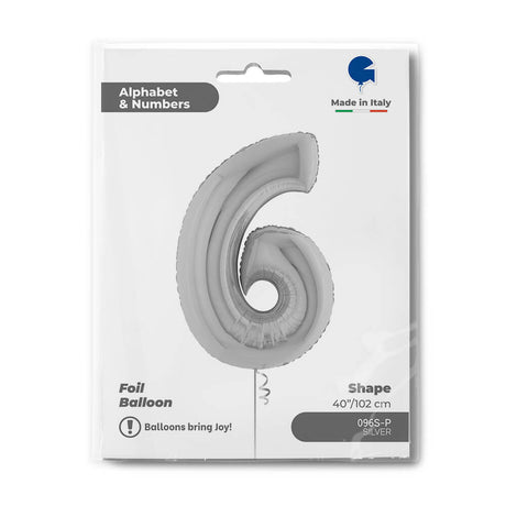 Ballon chiffre - Argent - 40" - Gonflage Hélium en boutique