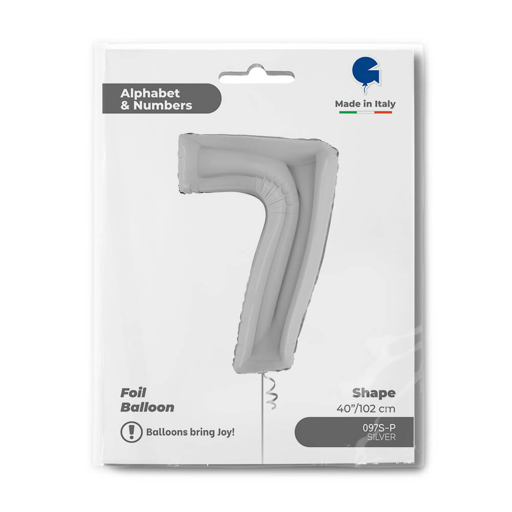Ballon chiffre - Argent - 40" - Gonflage Hélium en boutique