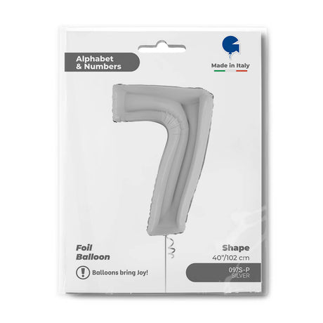 Ballon chiffre - Argent - 40" - Gonflage Hélium en boutique