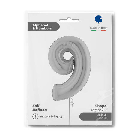 Ballon chiffre - Argent - 40" - Gonflage Hélium en boutique