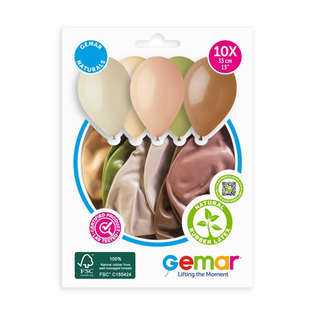 Ballons Latex Biodégradable Finition Métallisée - 33Cm (13") - Sachet De 10