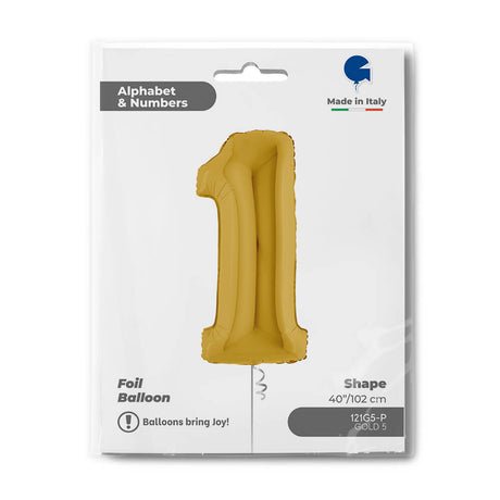 Ballon chiffre - Or - 40" - Gonflage Hélium en boutique