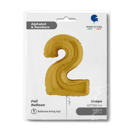 Ballon chiffre - Or - 40" - Gonflage Hélium en boutique