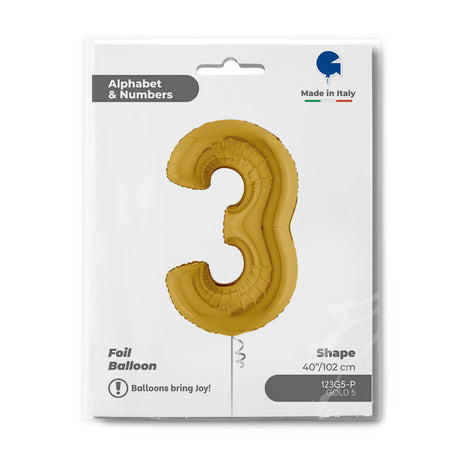 Ballon chiffre - Or - 40" - Gonflage Hélium en boutique