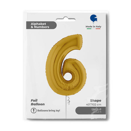 Ballon chiffre - Or - 40" - Gonflage Hélium en boutique