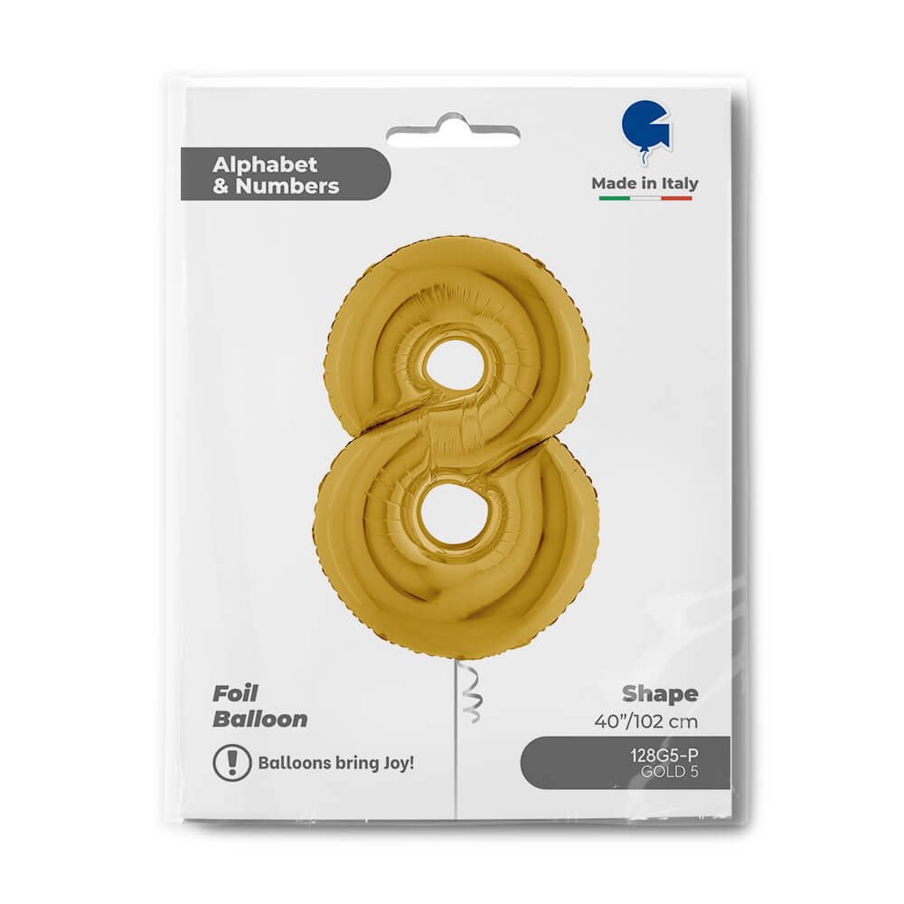 Ballon chiffre - Or - 40" - Gonflage Hélium en boutique