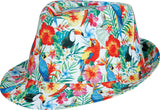 Multicolored tropical bucket hat in polyester - adult