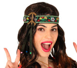 Multicolored hippie headband - polyester - adult