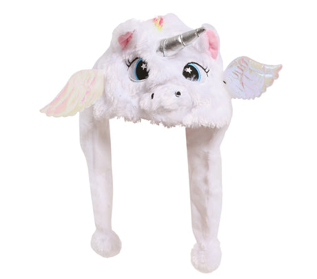 Bonnet licorne blanc en polyester - Festif
