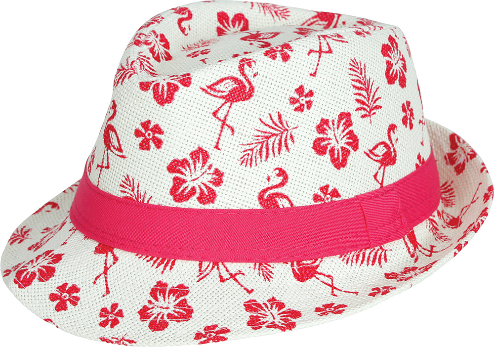Chapeau été enfant - Paille et rose - Polyester festif