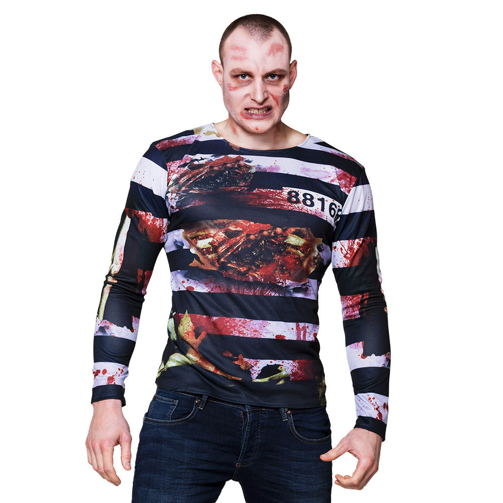 Adult Zombie Prisoner Shirt - Festive Halloween
