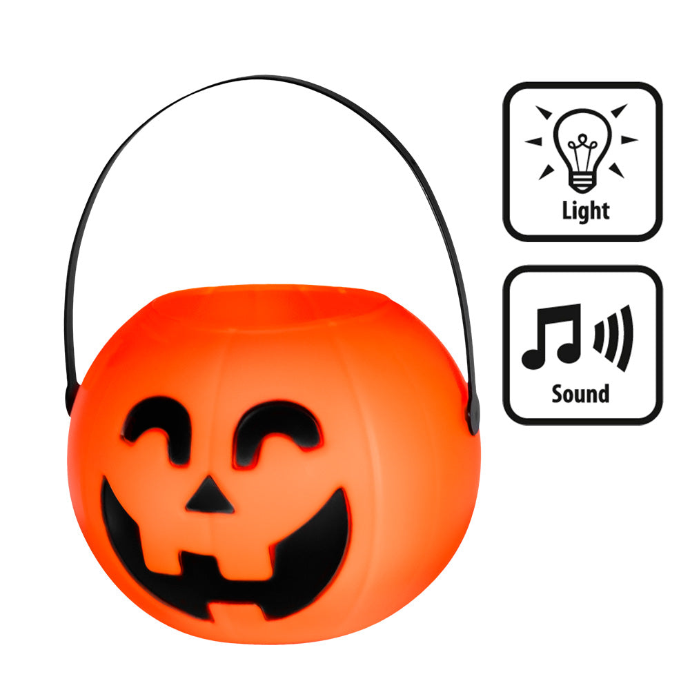 Light-up pumpkin bucket - Festive Halloween decoration