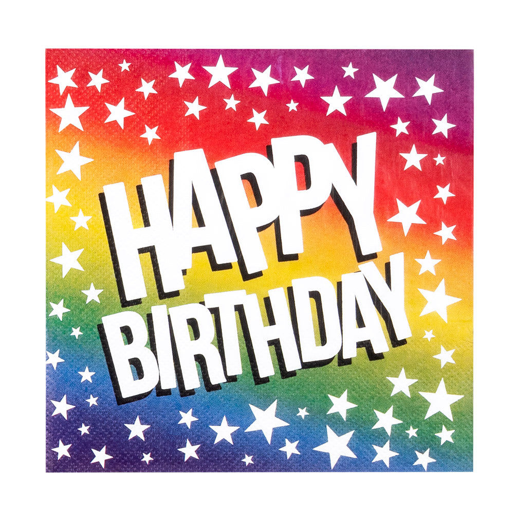 Happy rainbow birthday napkins