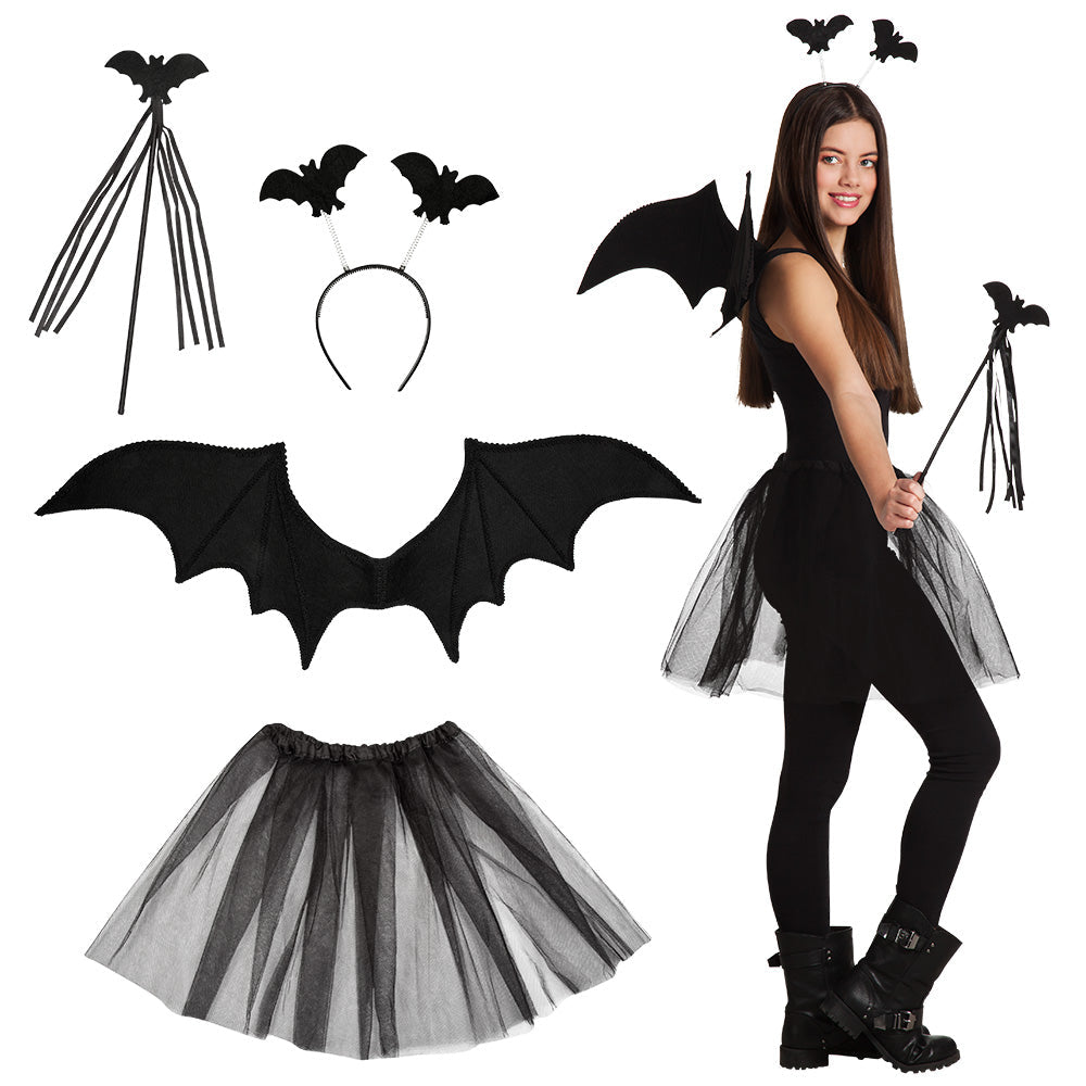 Children's bat set - tiara, wand, wings and tutu