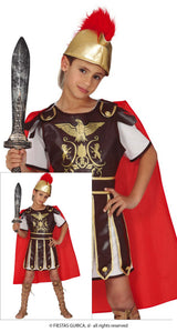 Déguisement gladiateur enfant brun et rouge