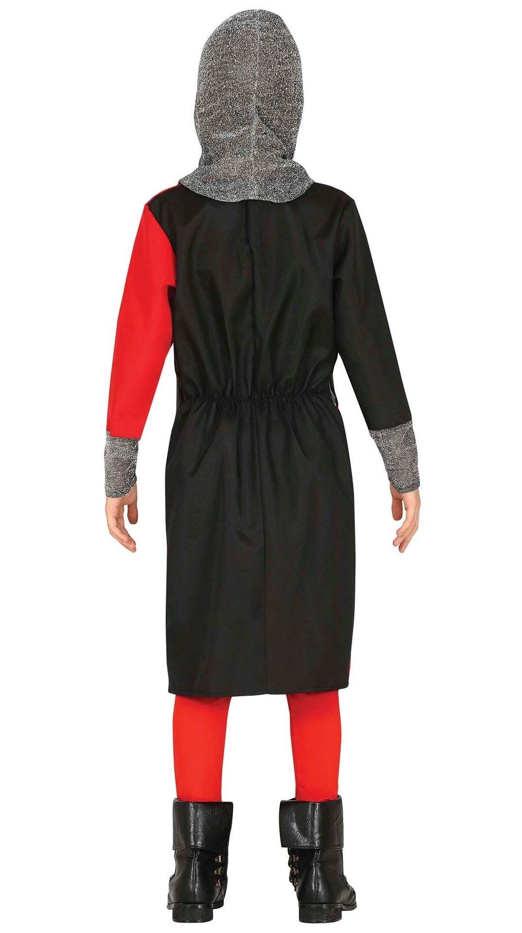 Red and black medieval knight costume for children aged 7-9