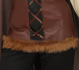 Adult women's Viking costume, brown and beige polyester