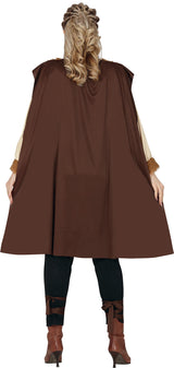 Adult women's Viking costume, brown and beige polyester