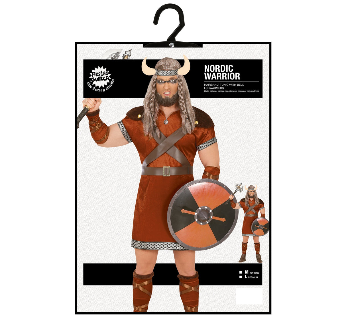 Adult brown Viking costume in polyester