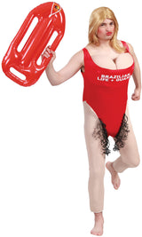 Men's Lifeguard Costume - Red and Straw - Size L