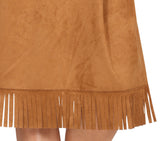 Adult cowgirl costume, brown polyester, size 42-44