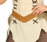 Women's beige and brown polyester Viking costume