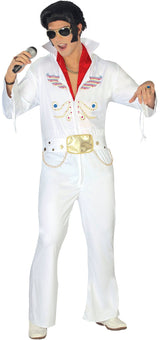 King of Rock Adult Costume - White and Gold - Size M