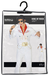 King of Rock Adult Costume - White and Gold - Size M
