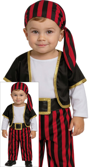 Déguisement Pirate Bébé Garçon - T-Shirt, Gilet, Ceinture, P