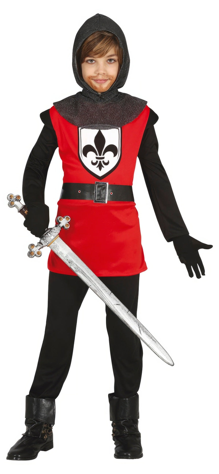 Boy's Medieval Knight Costume - Hood, Tunic, Belt, and Trousers