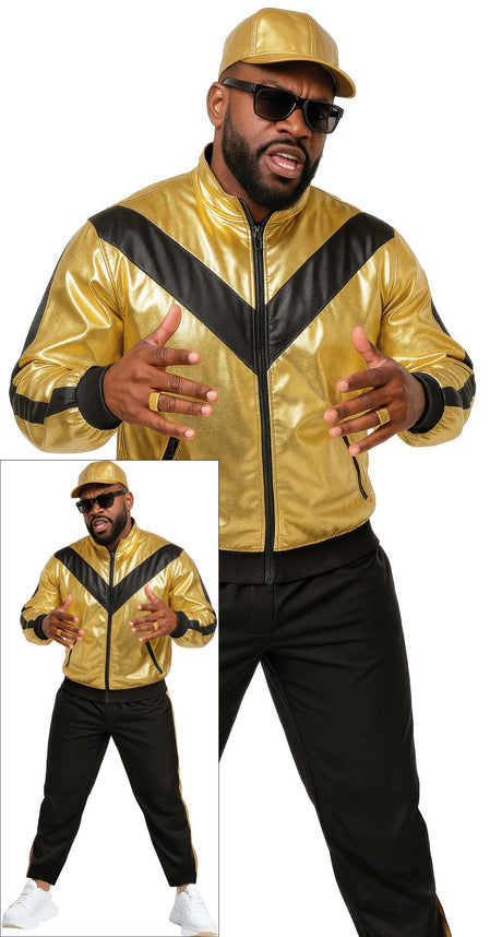 Déguisement Survêtement Doré Homme Adulte - Veste et Pantalo